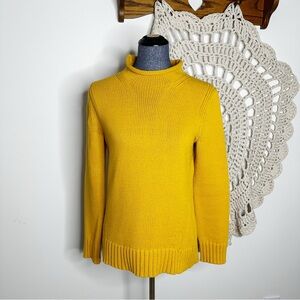 J. Crew Mustard Yellow Roll Neck Sweater 2018 Reissue Size Small